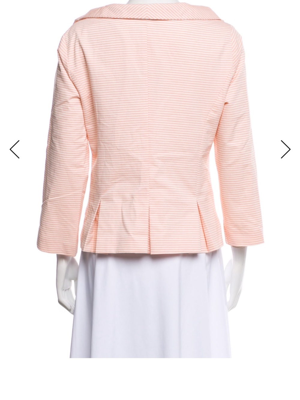 Buru Peach Striped Ruffle Open Jacket - Picture 3 of 5